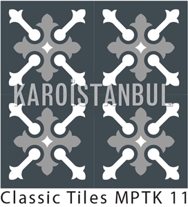 Encaustic Cement Tile, Black and Grey Terrazzo and Quartz Stone Tiles