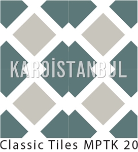 Encaustic Cement Tile, Black and Grey Terrazzo and Quartz Stone Tiles