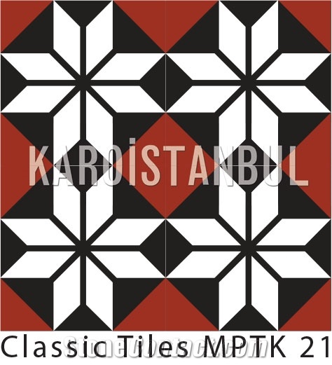 Encaustic Cement Tile, Black and Grey Terrazzo and Quartz Stone Tiles