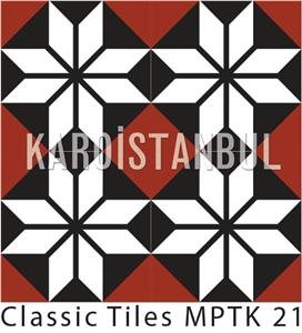 Encaustic Cement Tile, Black and Grey Terrazzo and Quartz Stone Tiles