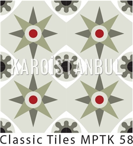 Encaustic Cement Tile, Green Terrazzo and Quartz Stone Tiles Turkey