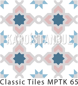 Encaustic Cement Tile, Pink and Blue Terrazzo and Quartz Stone Tiles Turkey