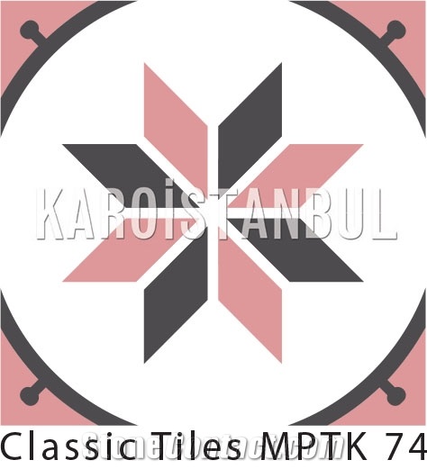 Encaustic Cement Tile, Pink and Blue Terrazzo and Quartz Stone Tiles Turkey