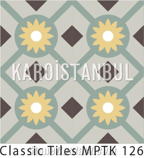 Encaustic Cement Tile, Terrazzo and Quartz Stone Multicolor Turkey Tiles