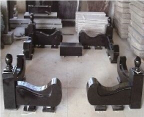 China Fengzhen Black Granite Header Bar Monumental Border