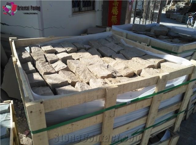 China Beige Sandstone Cube Stone, Pavers