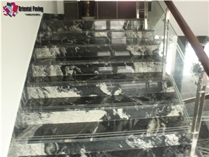 China Black Marble Stairs, Steps, Risers