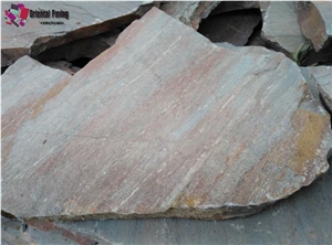 China Multicolor Slate Flagstone Pavers,Flagstone Road Paving,Flagstone Slate,Random Flagstones