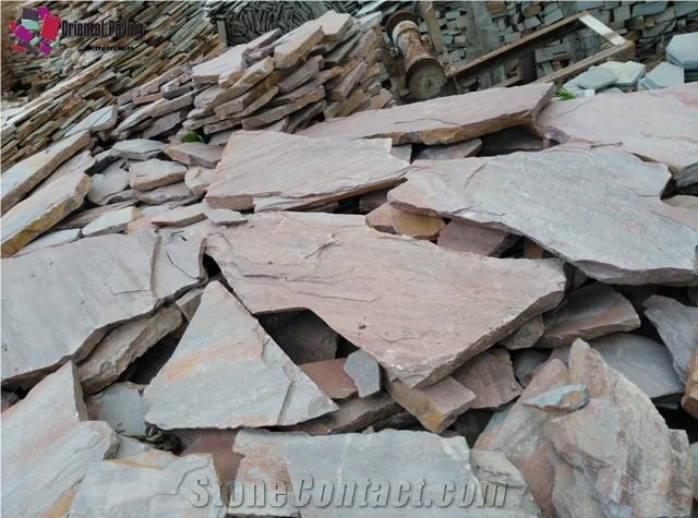 Multicolor Slate Random Flagstones, Irregular Flagstones, Flagstone Patio, Flagstone Wall
