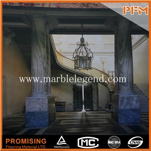 Beige Marble Carving Pillar,Marble Pillars and Columns Home Decoration
