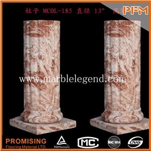 Beige Marble Column, Solid Stone Column,Factory Direct Marble Curved Columns