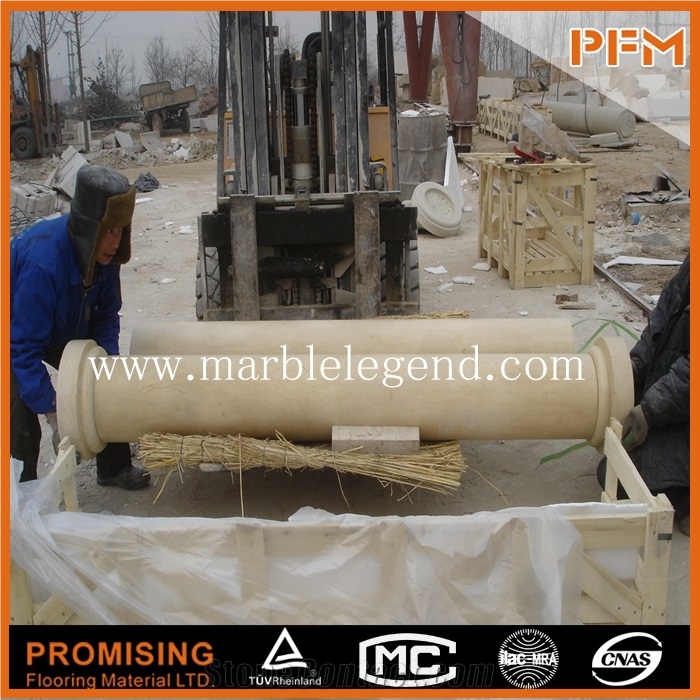 Beige Marble Columns for Sale from Natural Stone Factory