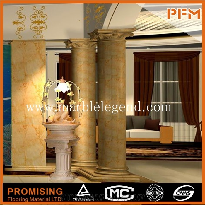 Beige Marble Roma Pillar Stone Column, Indoor Decorative Columns