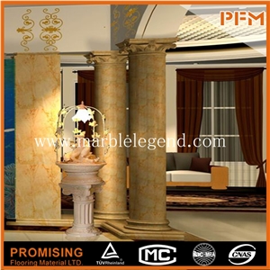 Beige Marble Roma Pillar Stone Column, Indoor Decorative Columns