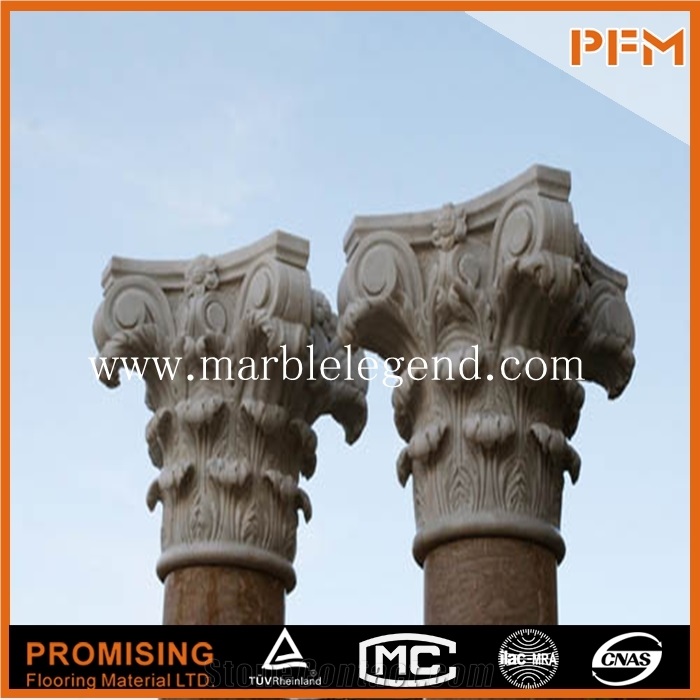 Browm Marble Various Garden Stone Columns/Beautiful Decorative Stone Columns,Natural Stone Column Marble Pillars Marble Hollow Columns