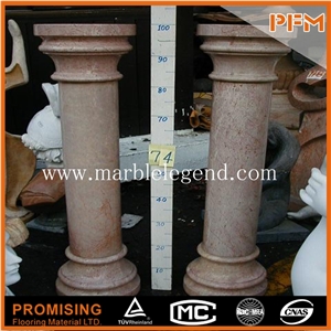 Brown Marble Hollowed Round Column,Decorative Marble Pillar