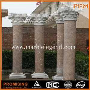 Brown Marble Items Railing Pillars Columns, Pillar Carving