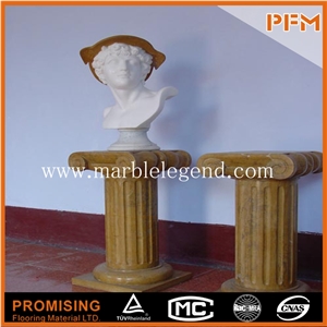 Brown Marble Pedestals & Columns,Decorative Roman Style Hand Carved Marble Wedding Pillars Columns for Sale