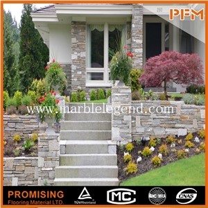 China Beige Slate Ventilated Facade Tile,Brick Wall Facade,House Facade