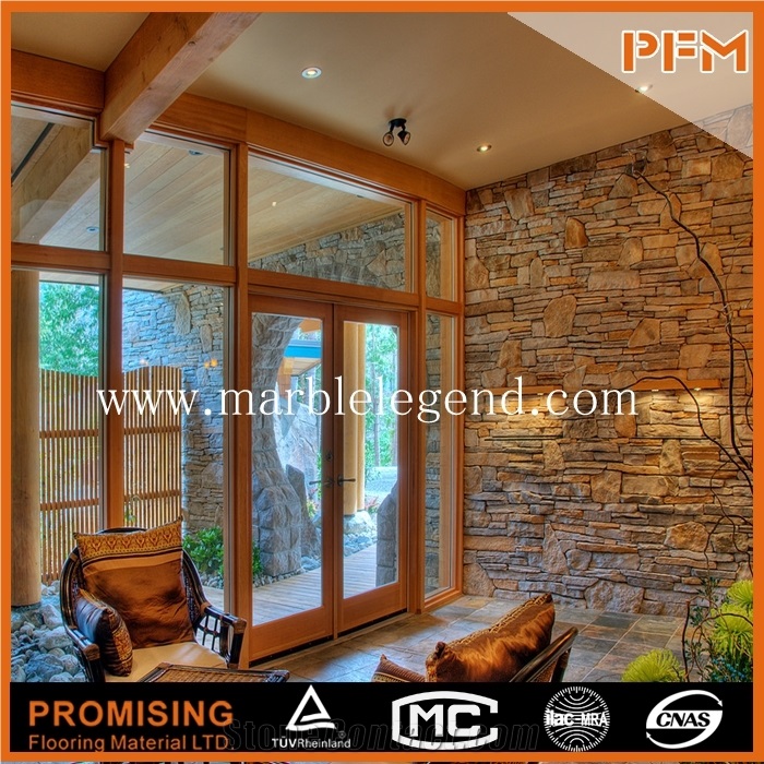 China Beige Slate Ventilated Facade Tile,Brick Wall Facade,House Facade