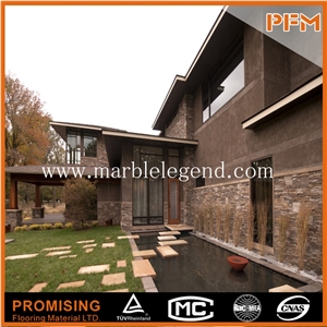 China Beige Slate Ventilated Facade Tile,Brick Wall Facade,House Facade