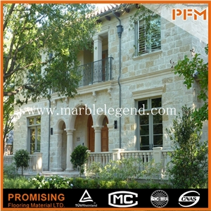 China Beige Slate Wall Facade Cladding,Building Facade Project,Textile Facade