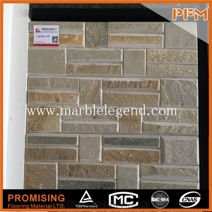 China Green Slate Cultured Stone for Facade Decoration,Architectural Facade,Spider Facade,Building Facade Projector