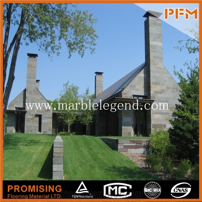 China Grey Slate Wall Facade Cladding, Facade Decoration,Cheap Facade Wall Panel