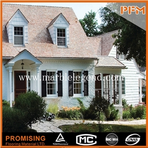 China White Slate Wall Facade Cladding, White Slate Facades