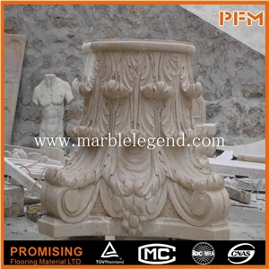 Decorative Beige Marble Column for Sale at Competitive Price