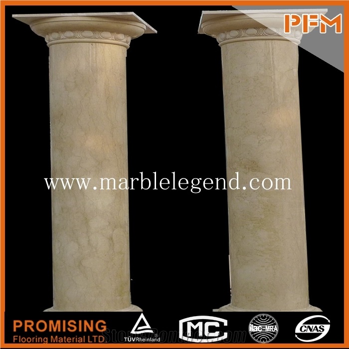 Green Marble Roman Decorative Columns for Gates,Hollow Marble Column