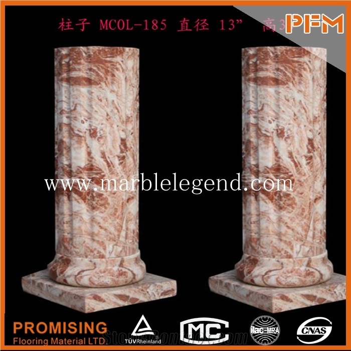 Hight Quality Brown Marble Columns for Sale,Roman Marble Column