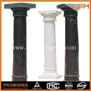 Hot Sale Black Marble Greek Columns,Natural Stone Column