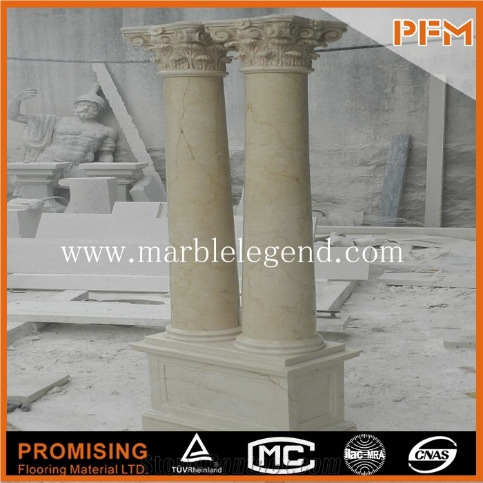 Hot Sale Black Marble Greek Columns,Natural Stone Column