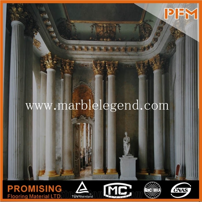 Natural Decorative Stone Roman Columns, Red Marble Pillars and Columns for Interior