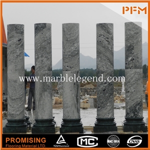 Solid Beige Marble Column for Sale,Marble Pillars Light Beige Stone Wholesale Marble Columns