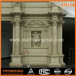 White Marble Polished Stone Pillar and Round Column Designs,Hot Sale Cheap Beige Marble Columns for Sale