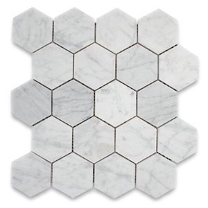Carrara White Marble Hexagon Mosaic Polished Pattern Tile Hotel Bathroom Super Design,Wall Mosaic,Floor Covering- Gofar