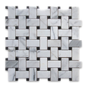 Carrara White Marble Triangle Mosaic Interior Pattern Flooring Tile Polished