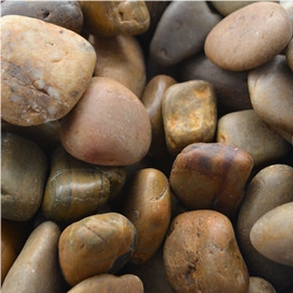 Natural Yellow Striped Pebble Stone Polished