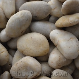 Natural Yellow Striped Pebble Stone Polished