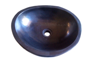 All Polish Black Color River Stone Sinks and Basins