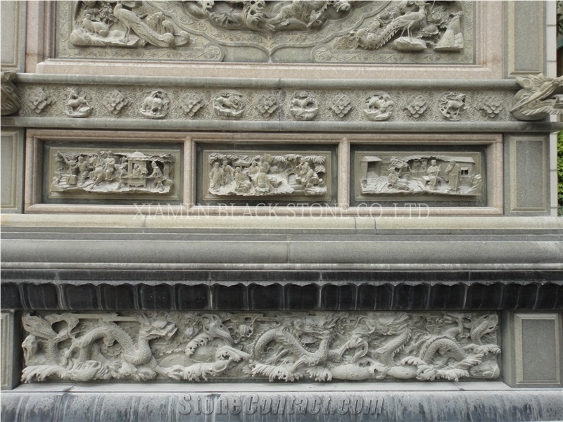 Blue Granite Engravings,Embossments,Reliefs,Wall Reliefs,Shadow,Laser Engravings
