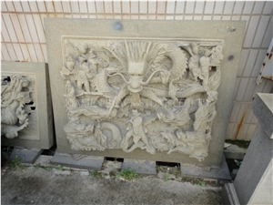Blue Granite Engravings,Embossments,Reliefs,Wall Reliefs,Shadow,Laser Engravings
