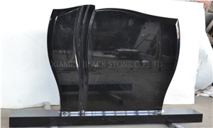 Shanxi Black Headstones,Tombstones,Monuments,Gravestones,Russian Style,Shanxi Black Granite Gravestones