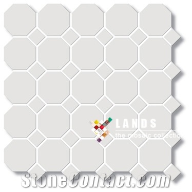 Octagon White Matt Porcelain Mosaic Ce-1k-A2a