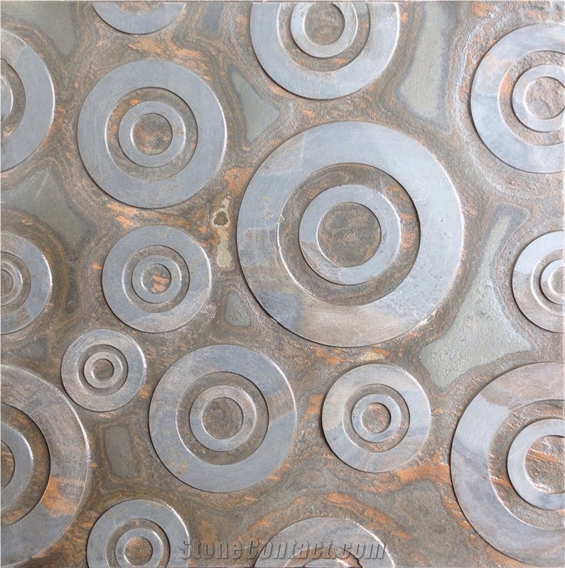 Slate Decors, Indian Autumn Slate Relief & Etching