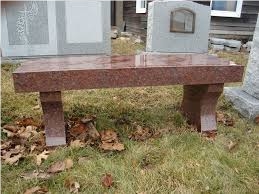 Gem Red Granite Bench, Garden Bench