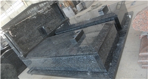 Blue Pearl Granite Monument,Double Tombstone,Australian & European Style Headstone