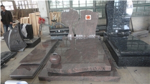 Rosa Dalva Granite Monument with Tree Shape, Dalva Pink Tombstone, Tiger Red Headstone